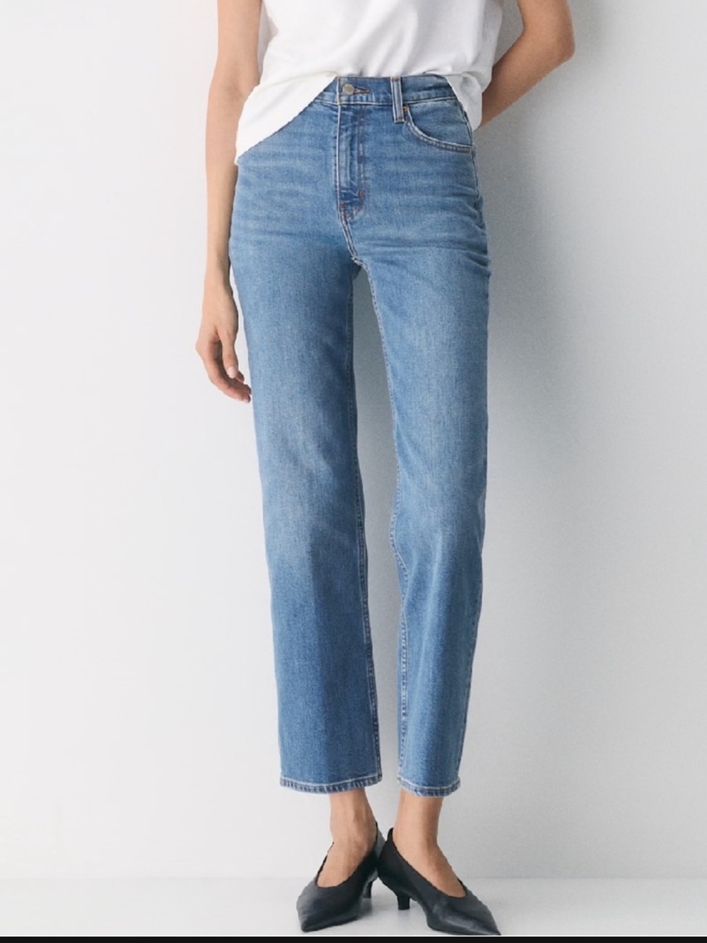 207. Denim Forum Arlo High Rise Straight Jeans Organic Cotton Size 27